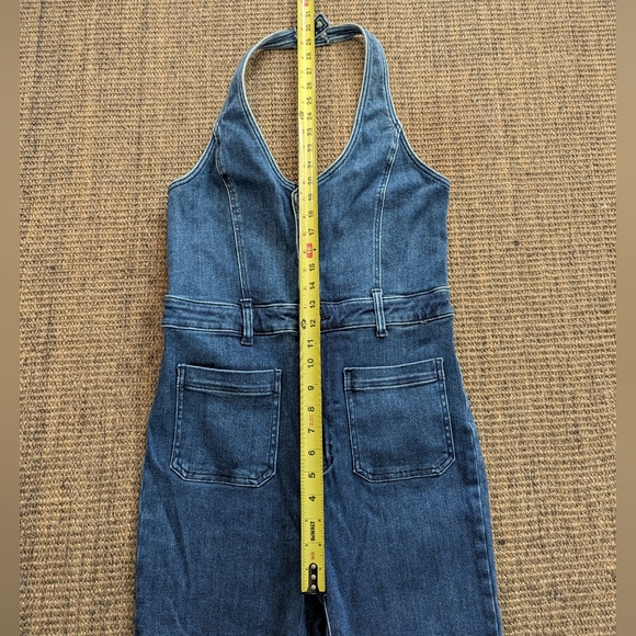 Show Me Your Mumu Fort Worth Jumpsuit Ridge Blue Size Large Missing Belt - Picture 10 of 14